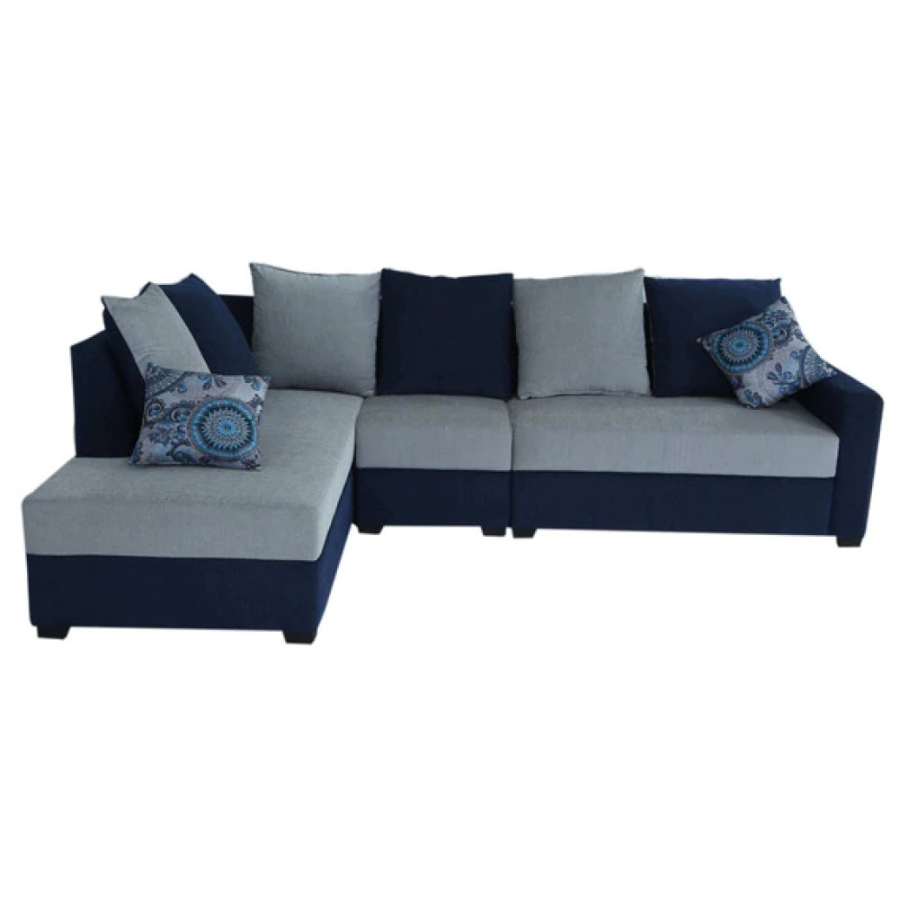Jordan Fabric RHS Sectional Sofa in Blue & Grey Colour image