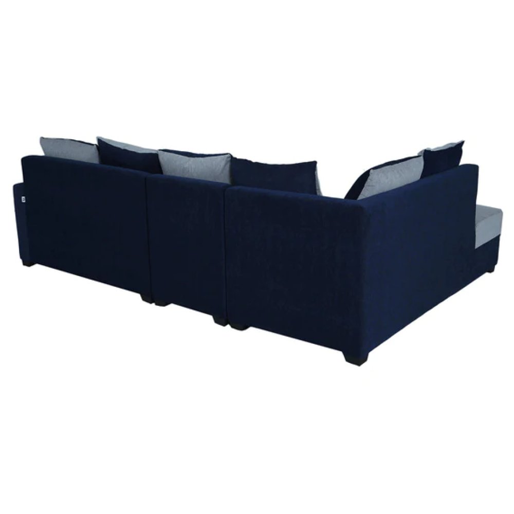 Jordan Fabric RHS Sectional Sofa in Blue & Grey Colour image
