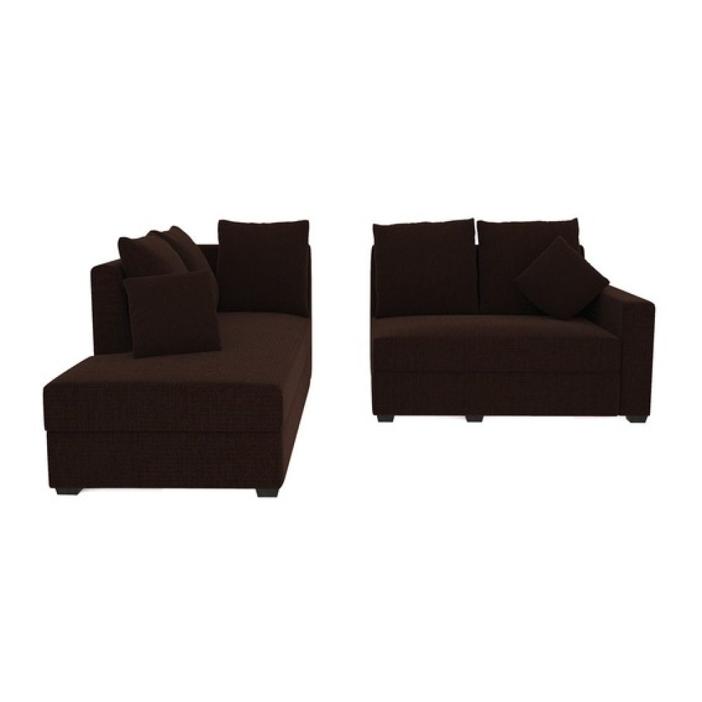 Jordan Fabric RHS Sectional Sofa in Brown Colour image