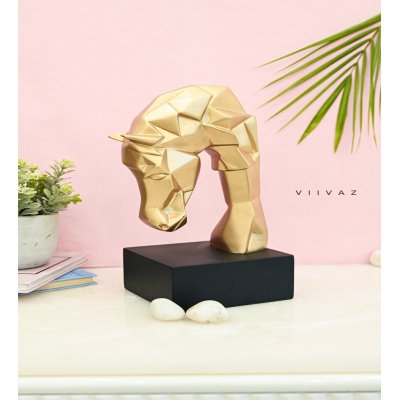 Cheval Horse Figurine Gold