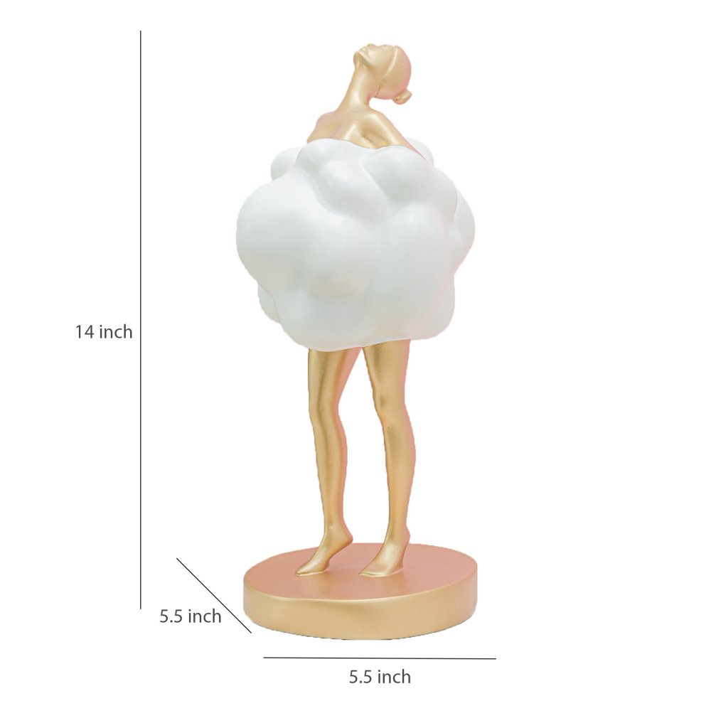 Ballerina Lady Sculpture Gold image