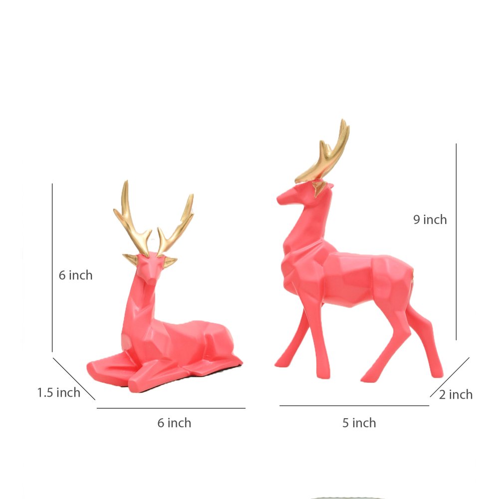 Artistic Deer Ferocia Pink Pair - Set of 2 image
