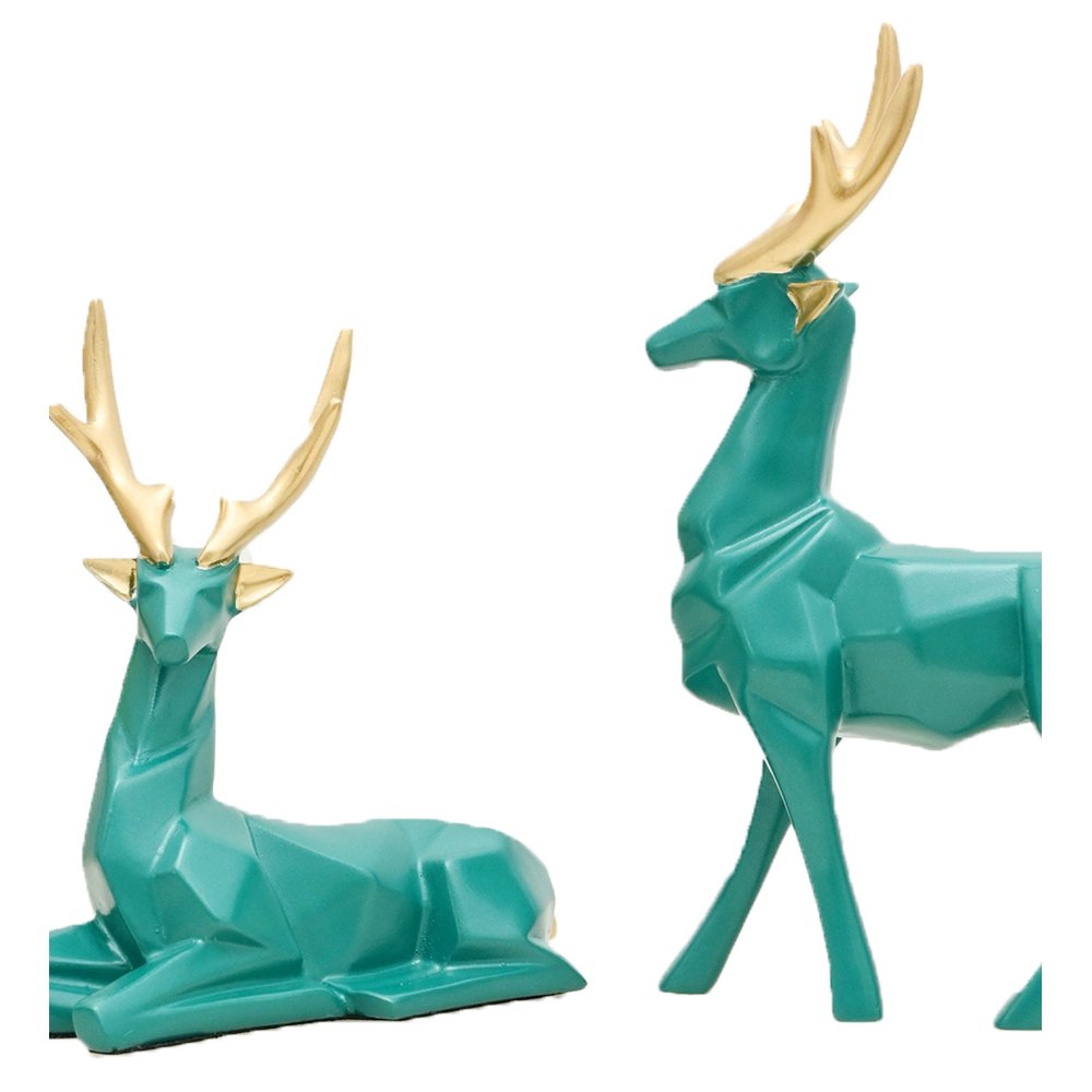 Artistic Deer Soothing Green Pair - Set of 2 image