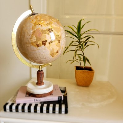 Libya Laminated Gold Pink Globe