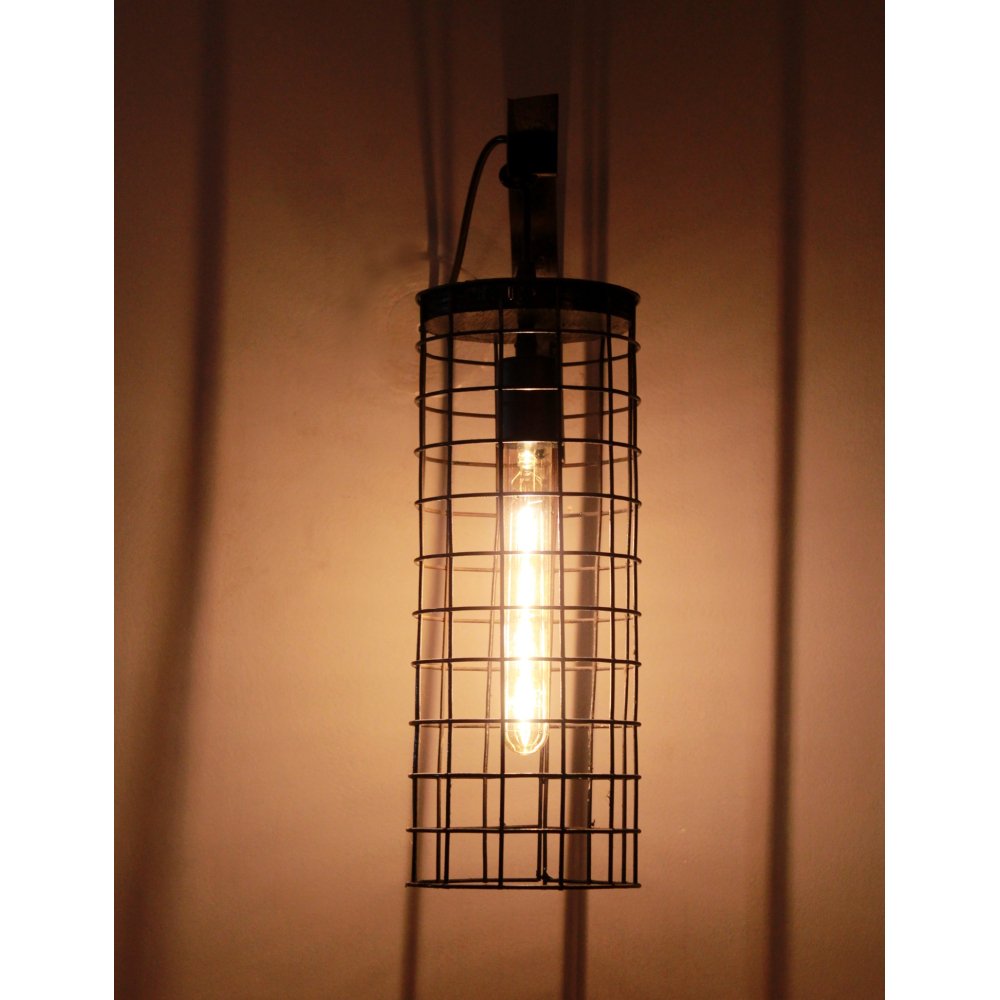 Metal mesh wall sconces light Black image