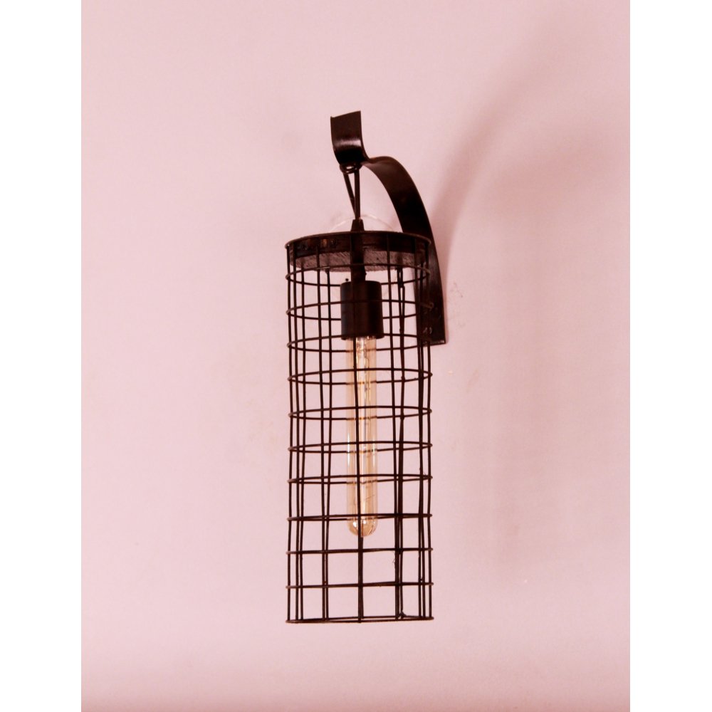 Metal mesh wall sconces light Black image