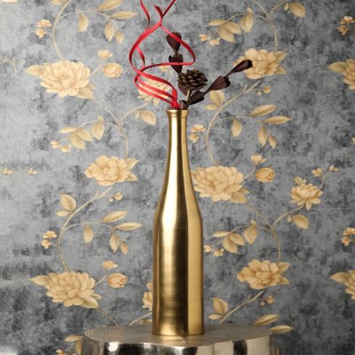 Full Gold Champagne Large Bottle Vase