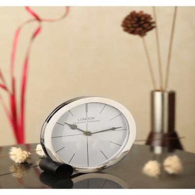 Langston Silver Table Clock