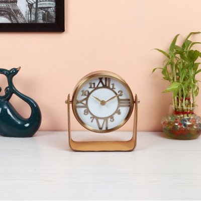  Genuine Tan Leather Table clock