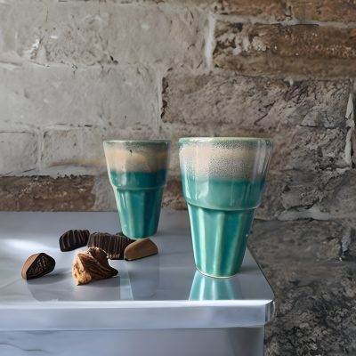 Teal Tea Glasses ( Set of 2 ) image