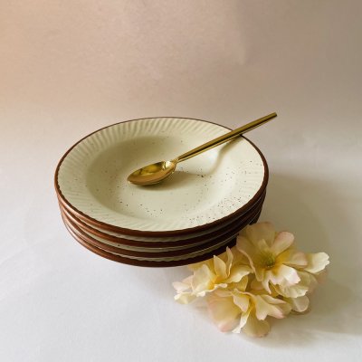 Brown & Cream Pasta Plate Junior (Pack of 4 )