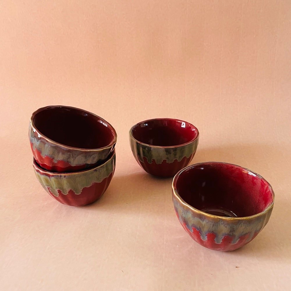 Red Sweet Bowls - Pack of 4 image
