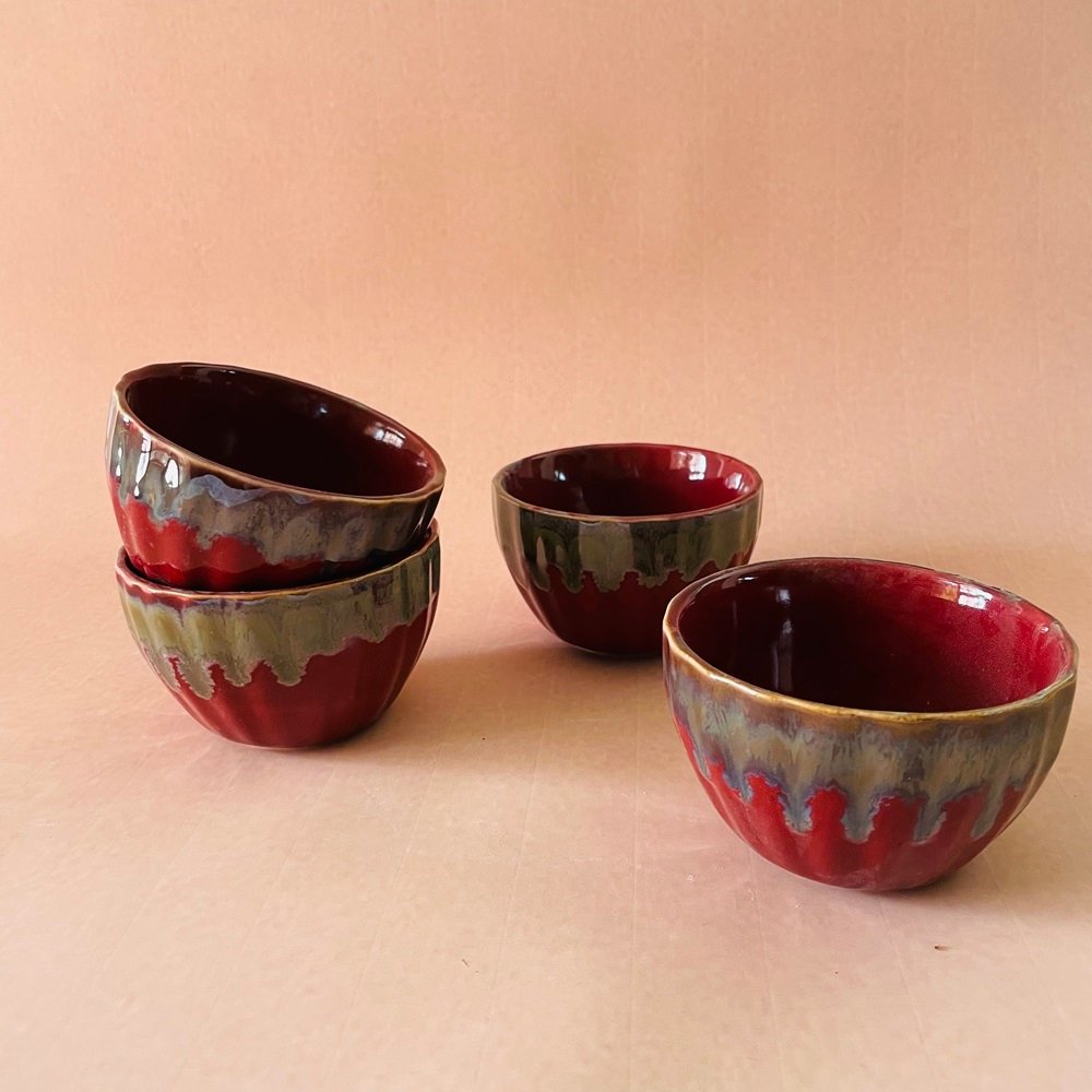 Red Sweet Bowls - Pack of 4 image