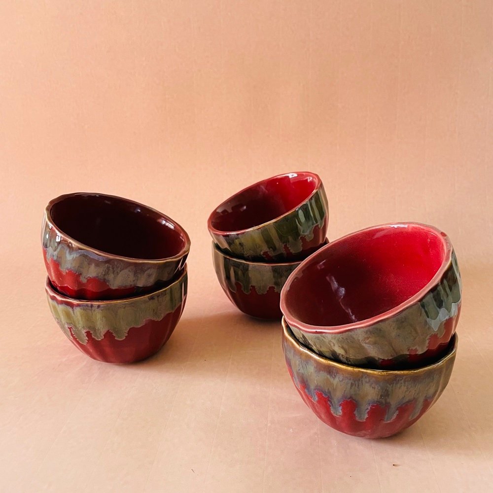 Red Sweet Bowls - Pack of 6 image