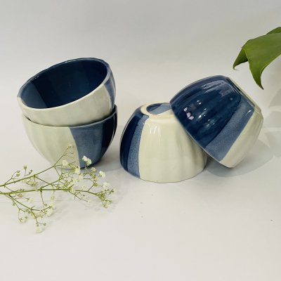 Blue & White Sweet Bowls - Pack of 4