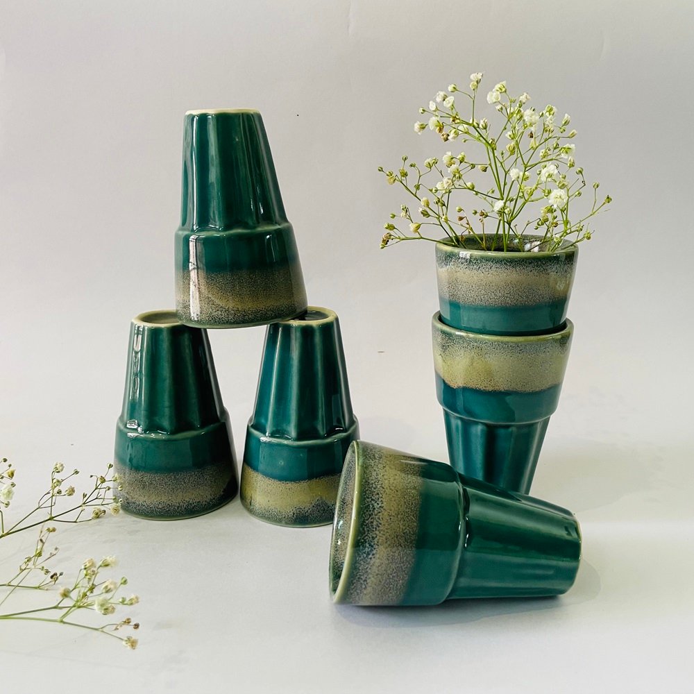 Teal Tea Glasses ( Set of 6 ) image