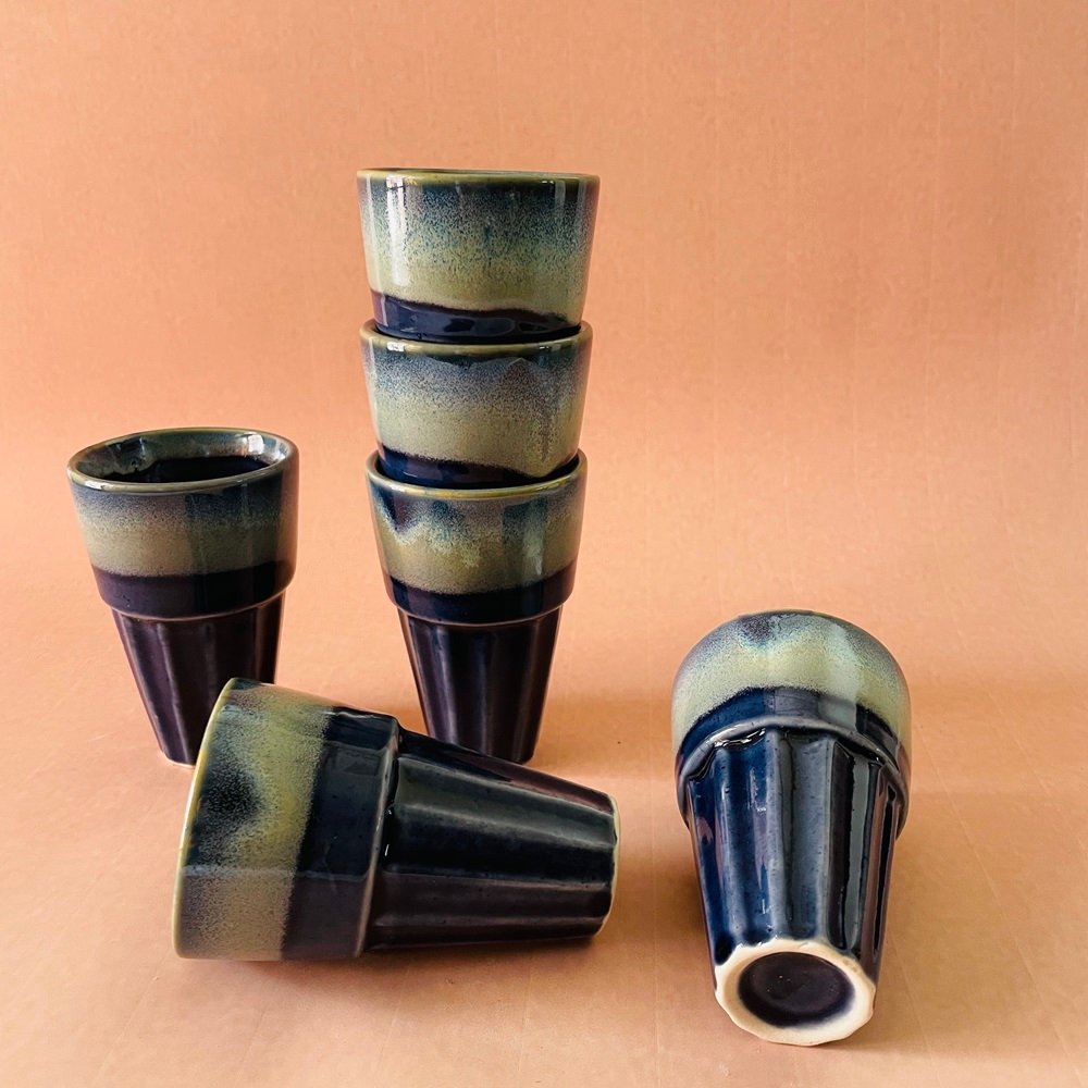 Deep Blue Tea Glasses ( Set of 6) image