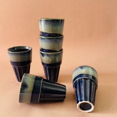 Deep Blue Tea Glasses ( Set of 6)