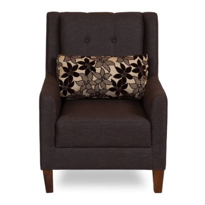 Otis Fabric Lounge Chair in Brown Color with Foot Stool image