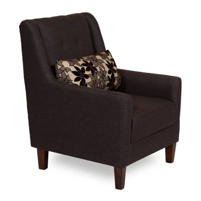 Otis Fabric Lounge Chair in Brown Color with Foot Stool image