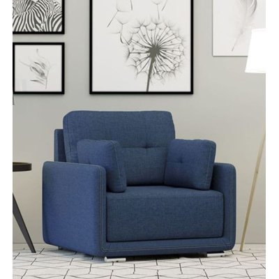 Cedar Fabric 1 Seater Sofa in Blue Color