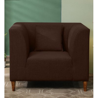 Armando Fabric 1 Seater Sofa In Brown Color