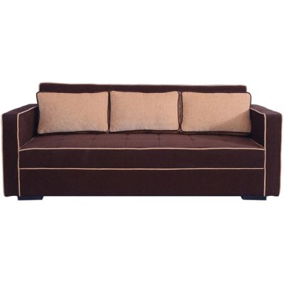 Russell Fabric Convertible Sofa Cum Bed in Dark Brown Colour image