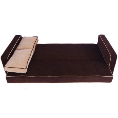 Russell Fabric Convertible Sofa Cum Bed in Dark Brown Colour image