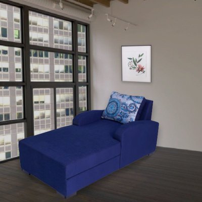 Aric Fabric Chaise Lounger in Blue Colour