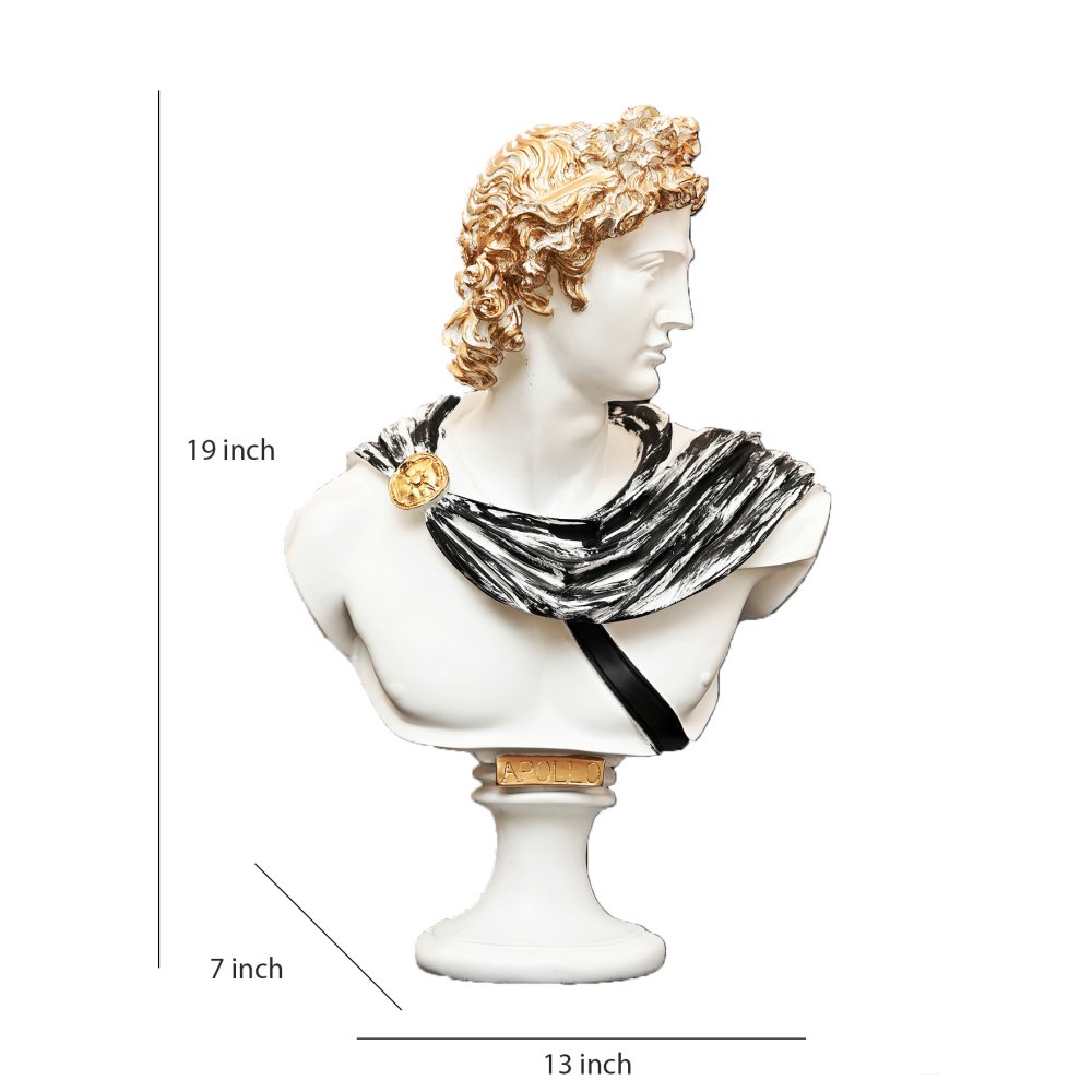 Greek Apollo Bust Sculpture White image