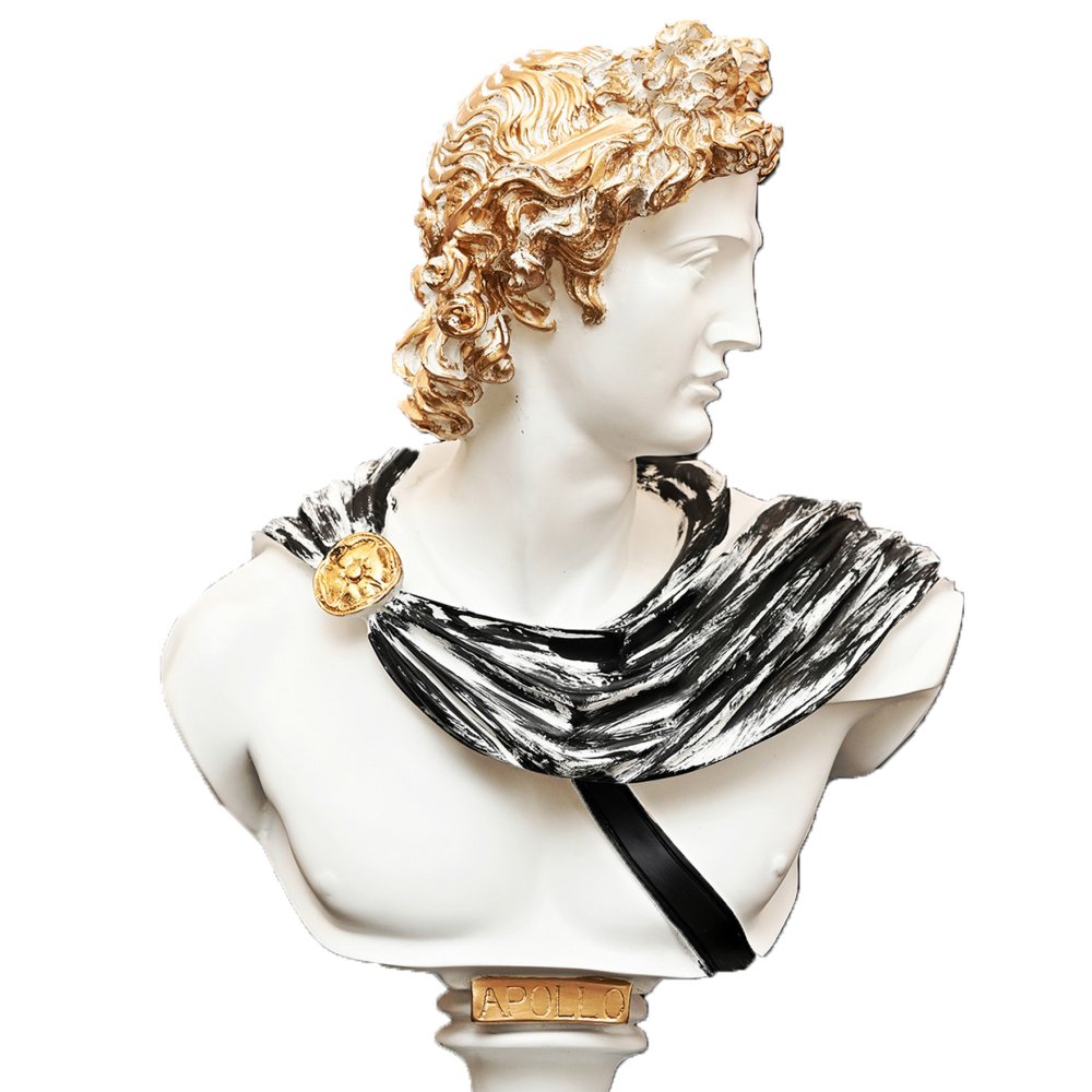 Greek Apollo Bust Sculpture White image