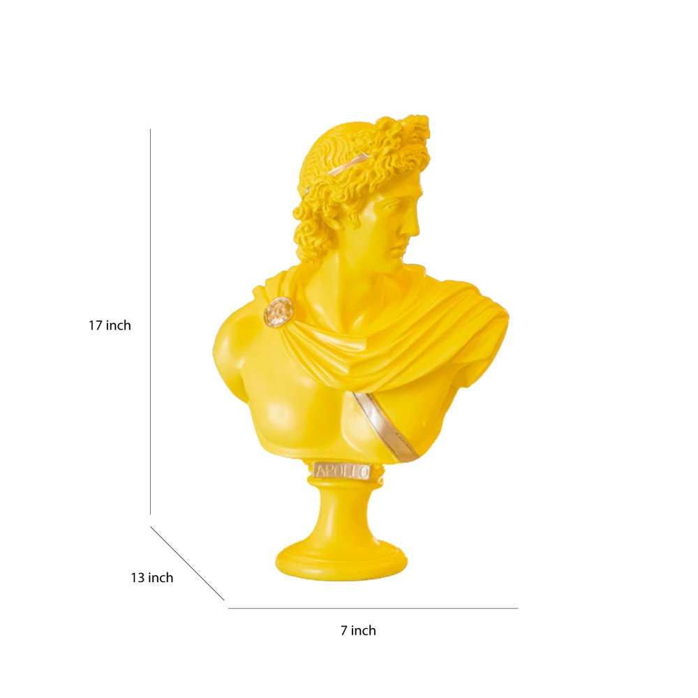 Greek Apollo Bust Sculpture Tuscan Yellow image