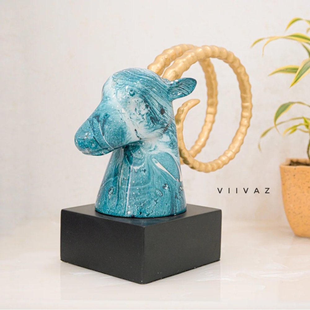 Abstract Stag Deer With Base Abstract Blue image