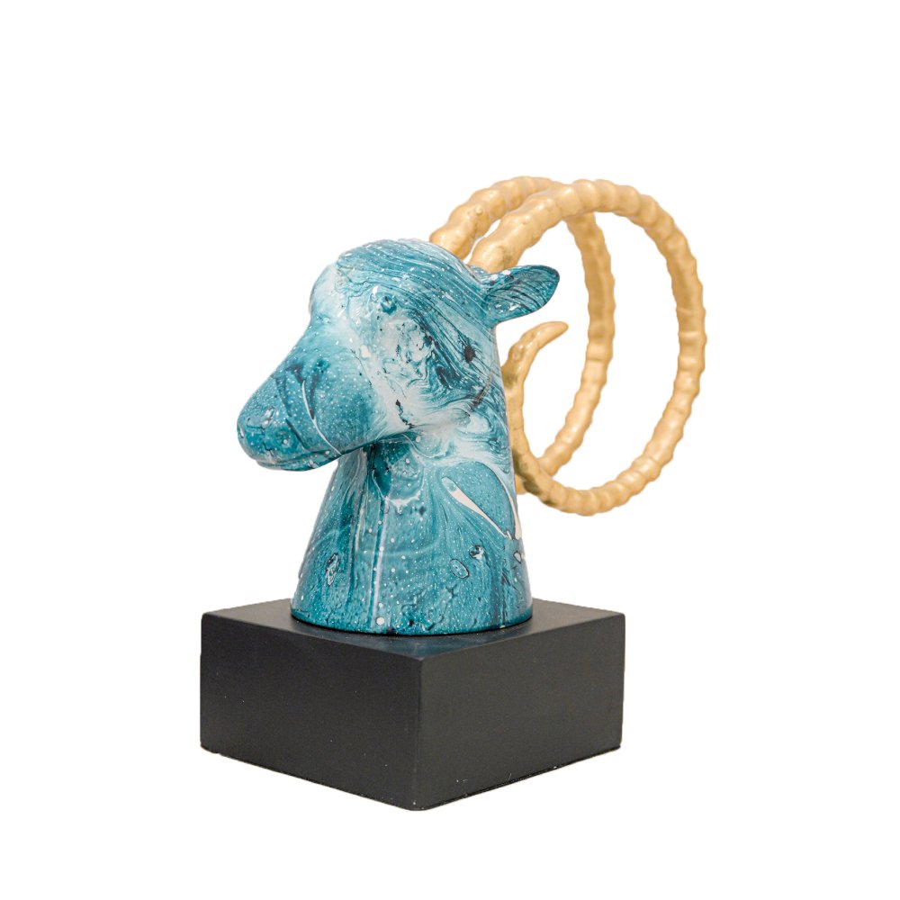 Abstract Stag Deer With Base Abstract Blue image