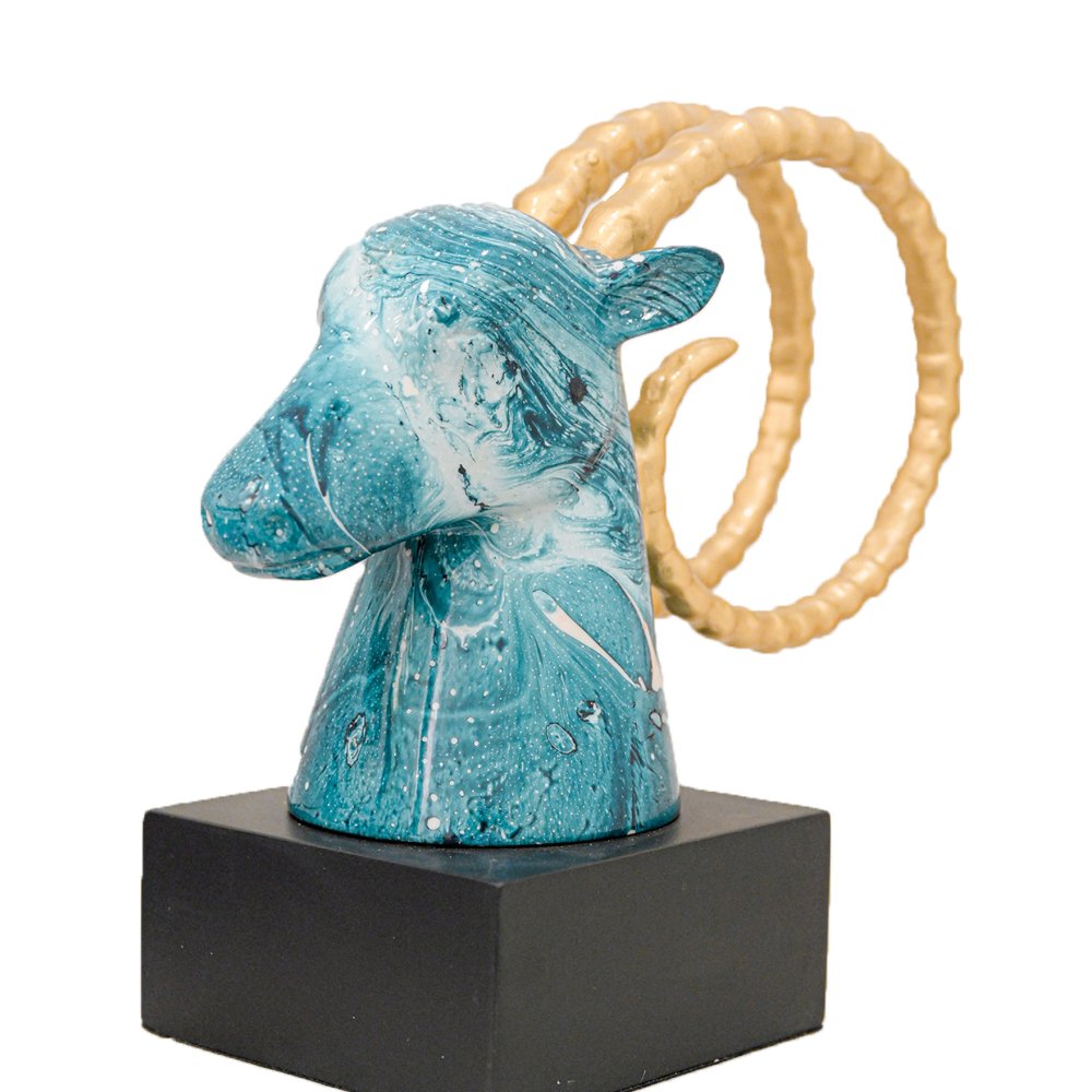 Abstract Stag Deer With Base Abstract Blue image