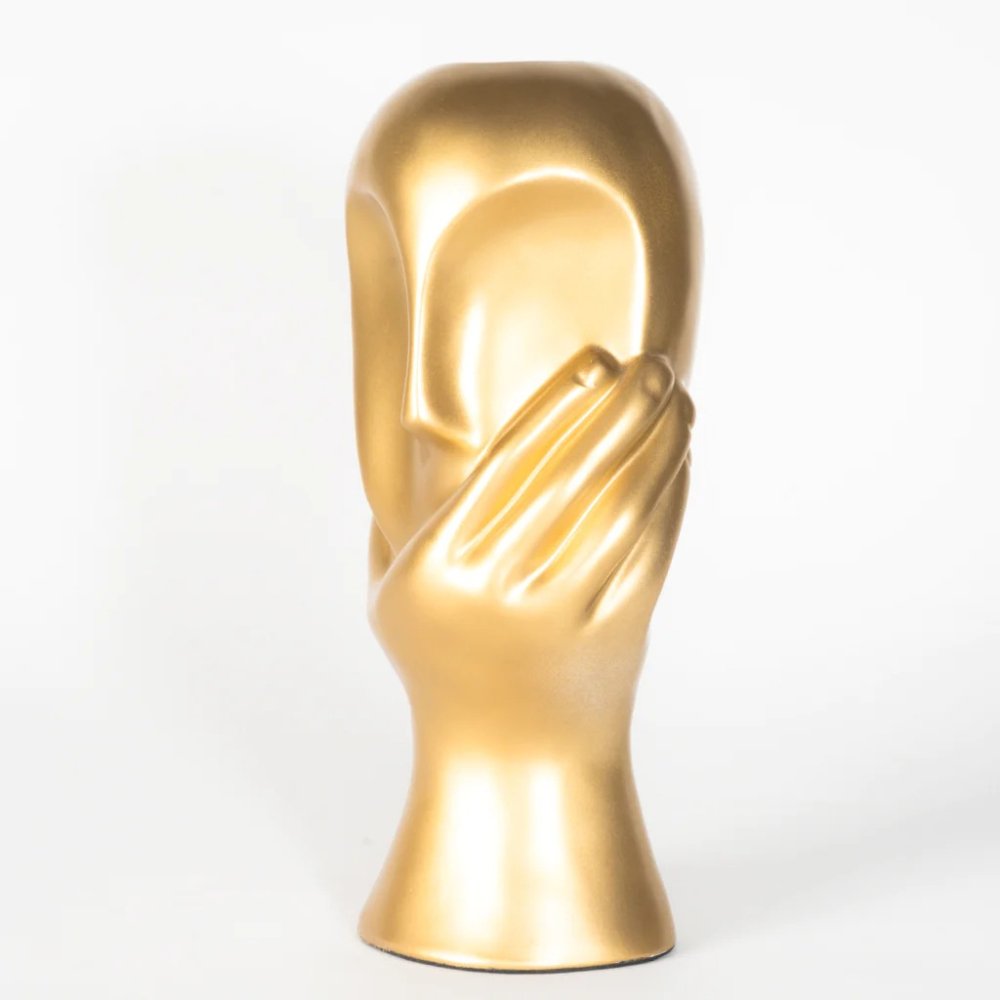 Fancy Face Vase Golden image