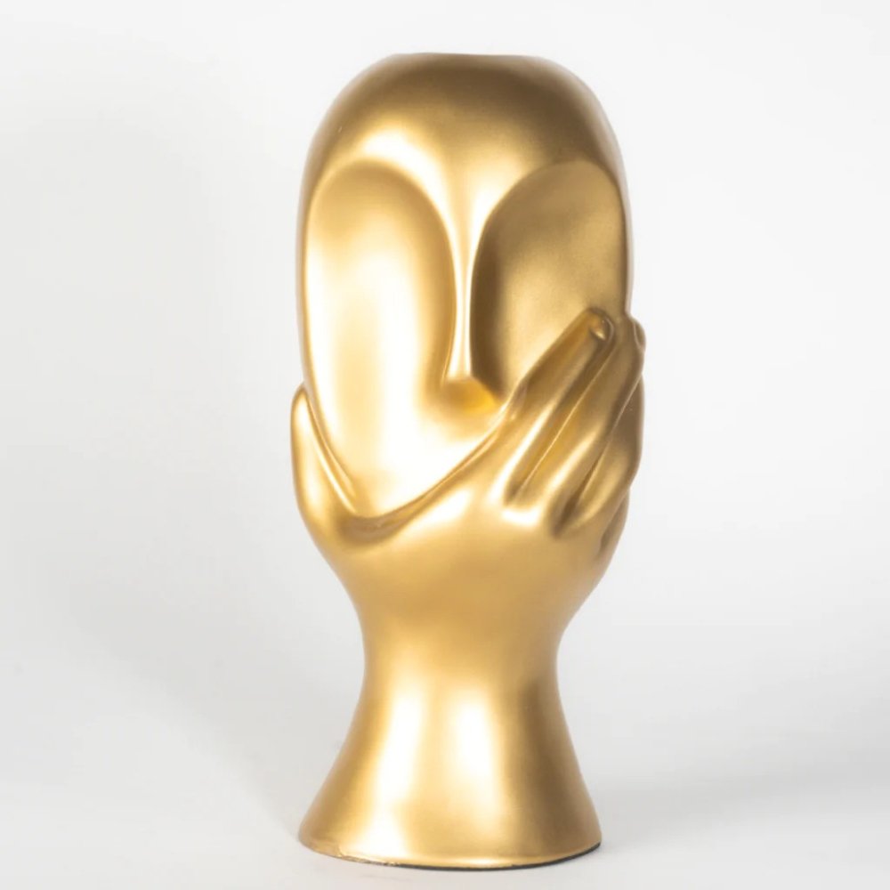 Fancy Face Vase Golden image