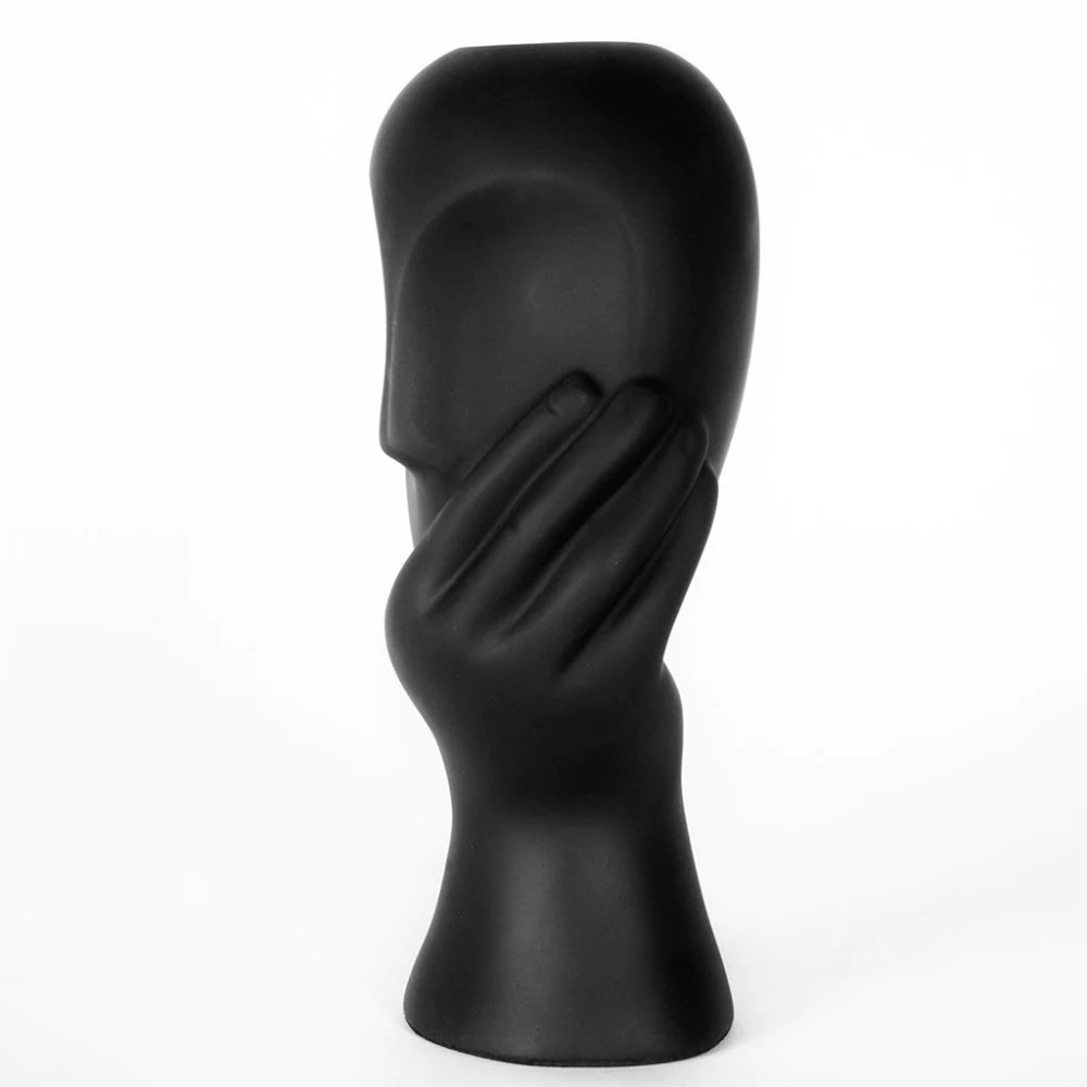 Fancy Face Vase Black image