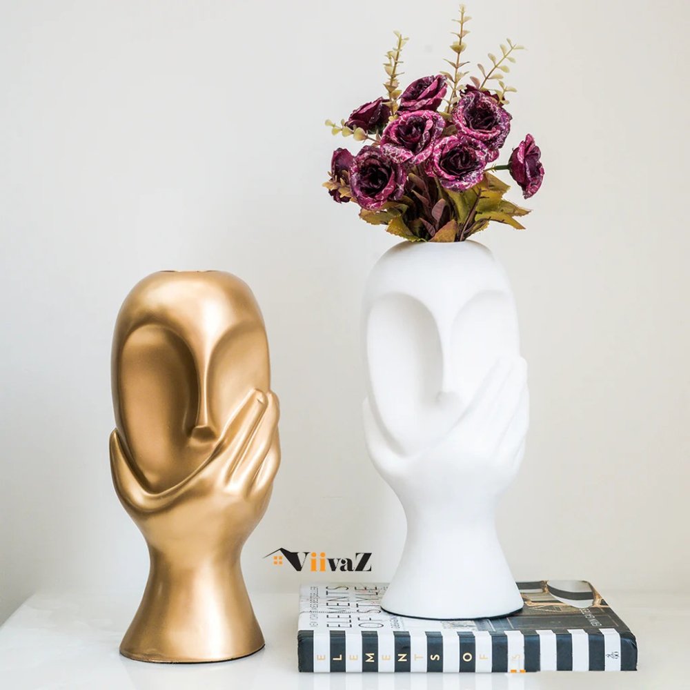 Fancy Face Vase White image