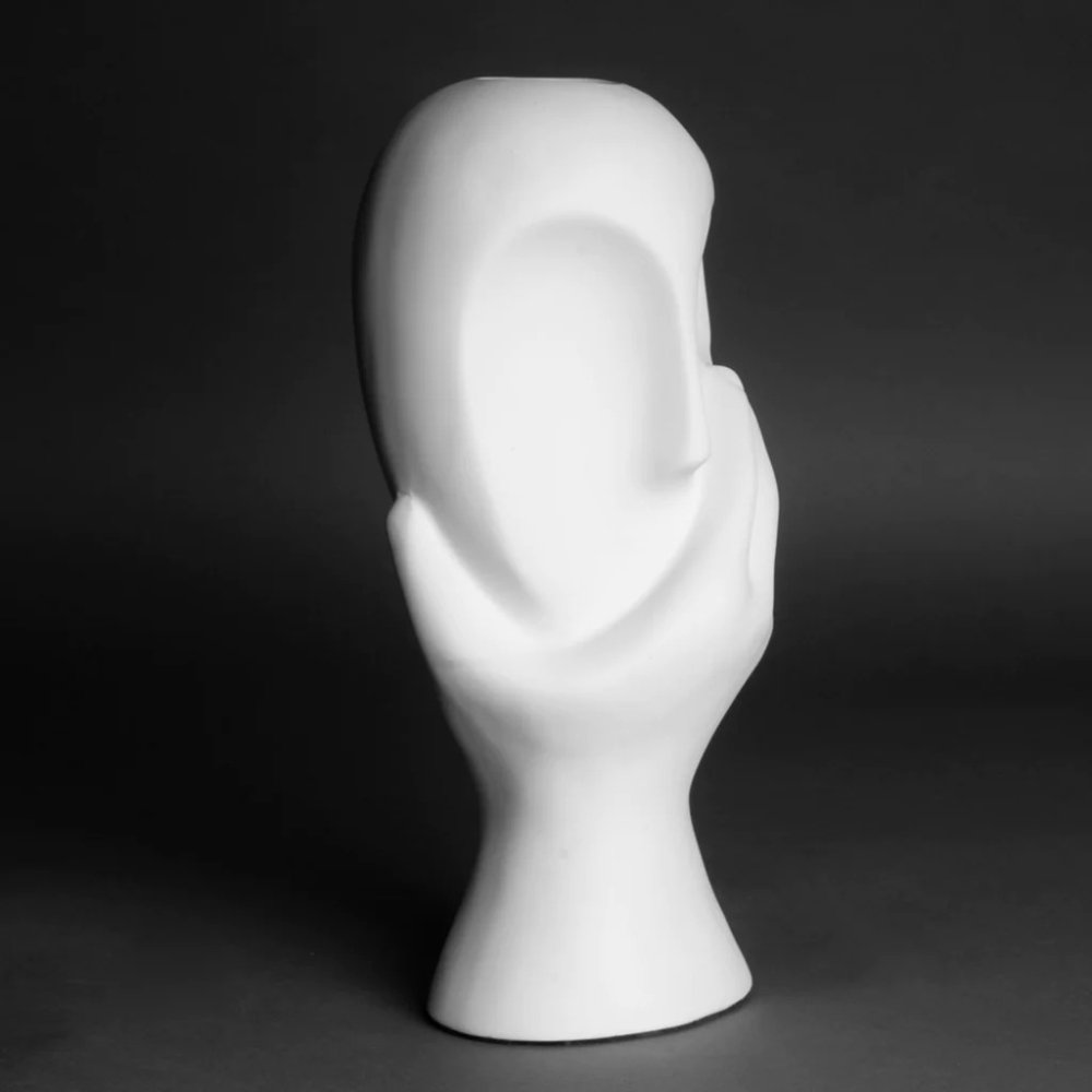 Fancy Face Vase White image