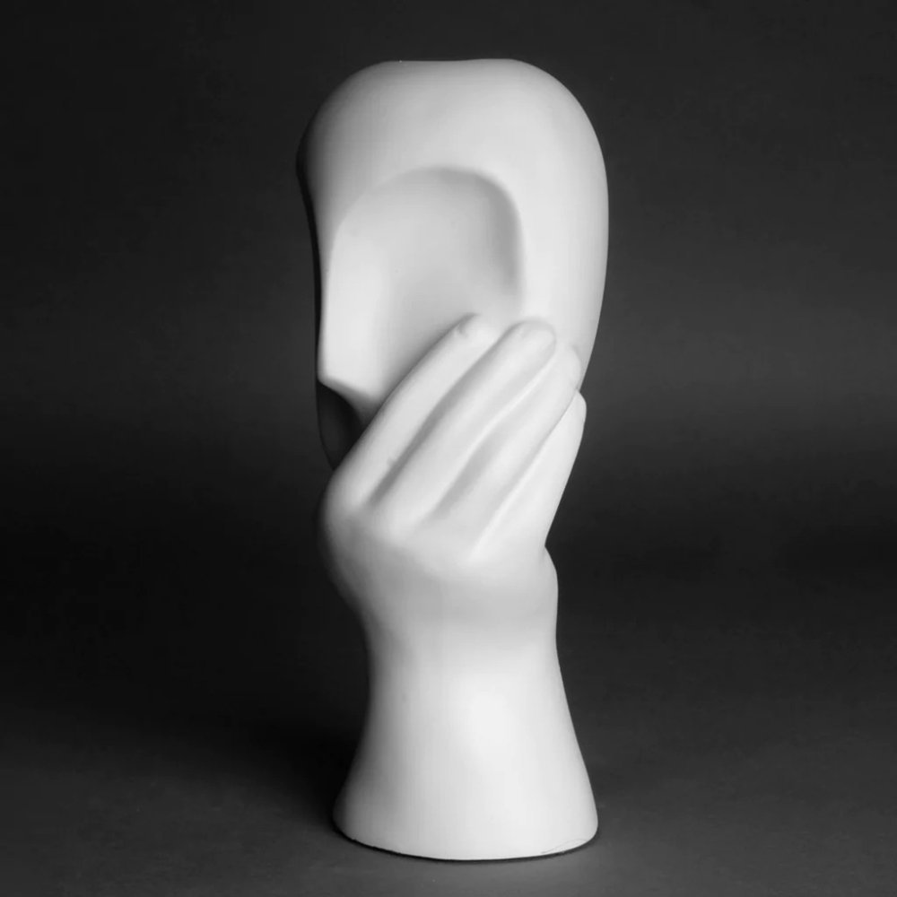 Fancy Face Vase White image