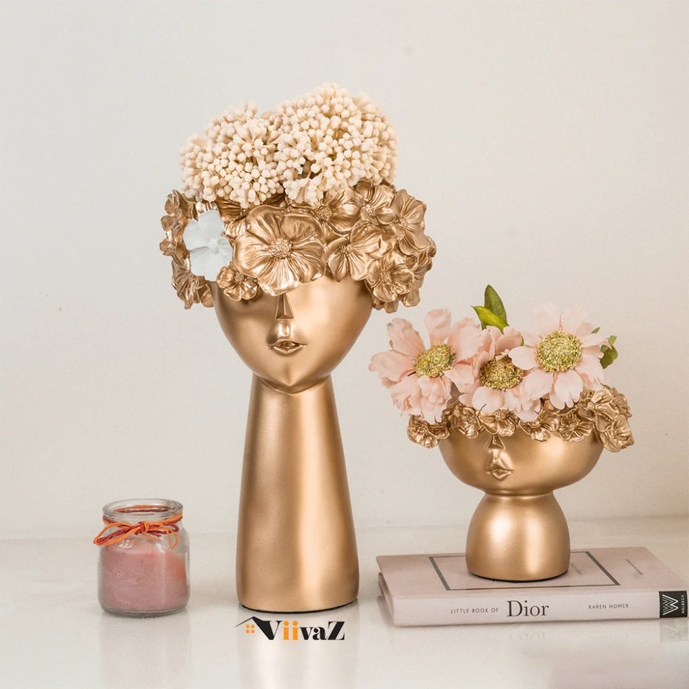 Adorable Tiara Vases Golden Set of 2 image