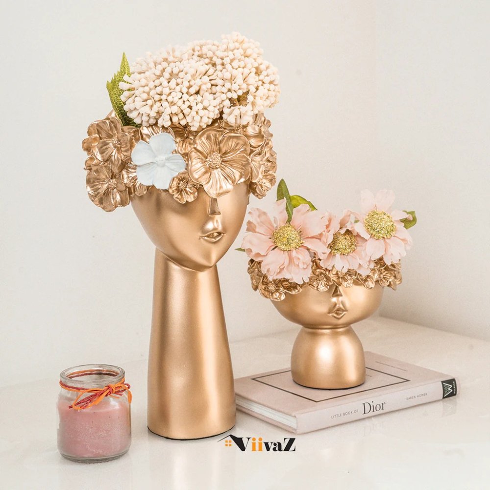 Adorable Tiara Vases Golden Set of 2 image