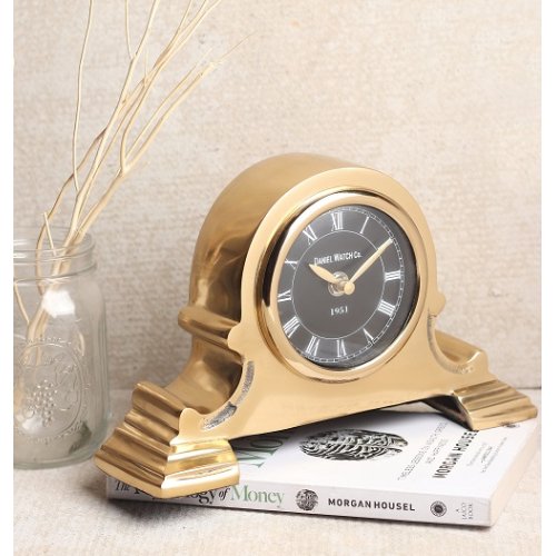Arcadian Arc Table Clock in Gold | Craft Paradise
