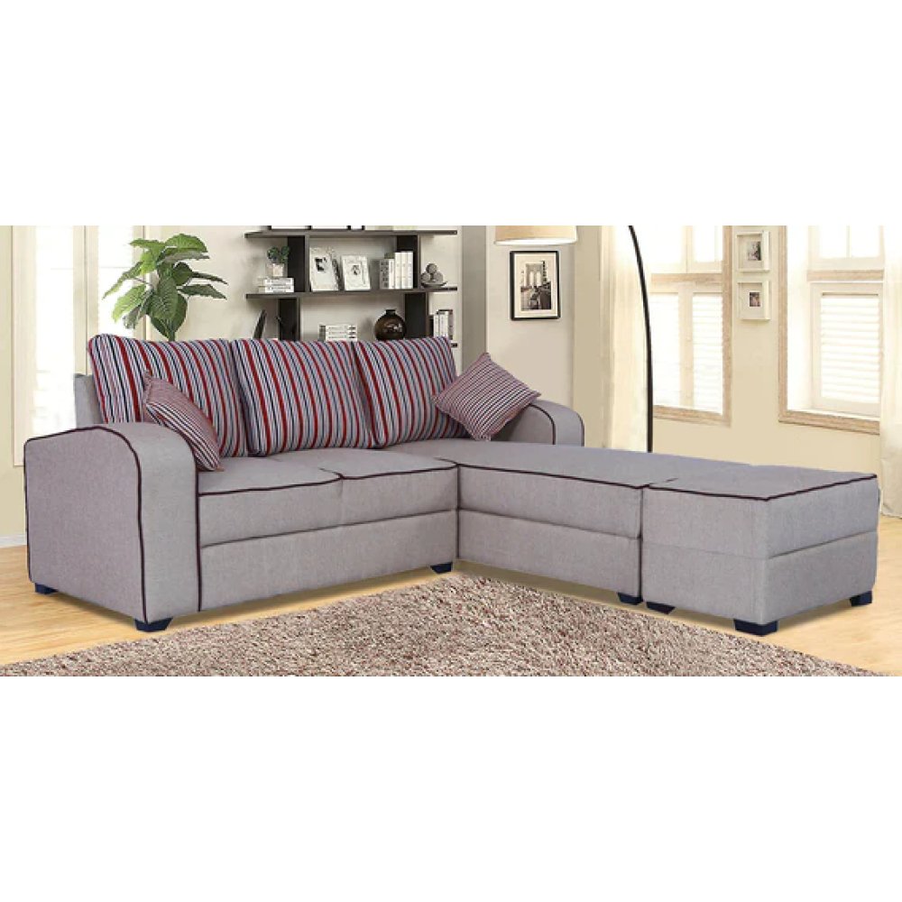 Alex Fabric LHS Sectional Sofa in Light Brown Colour image