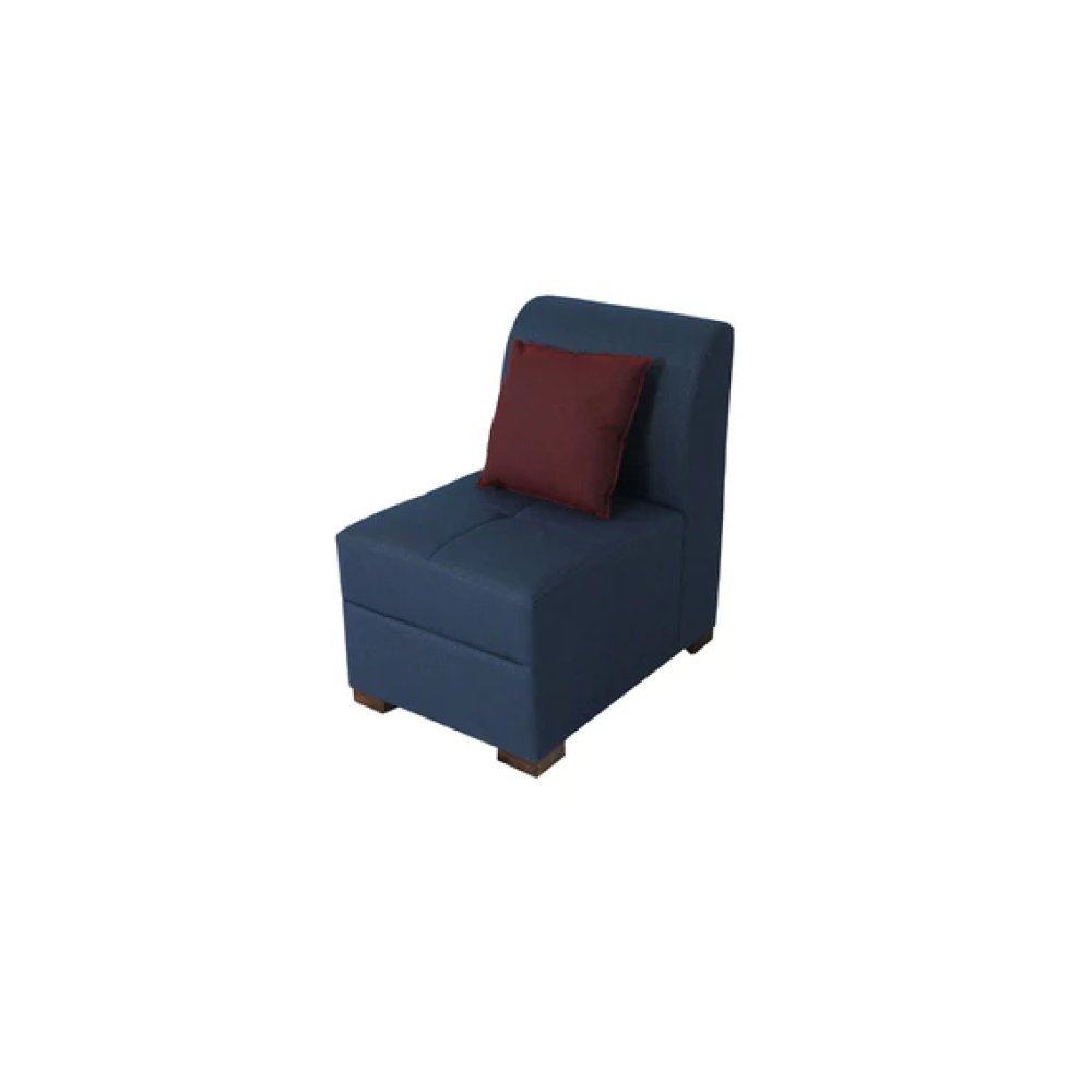 Alvin LHS Sectional Sofa in Blue Colour with Side Table in Dark Colour in L Shape image