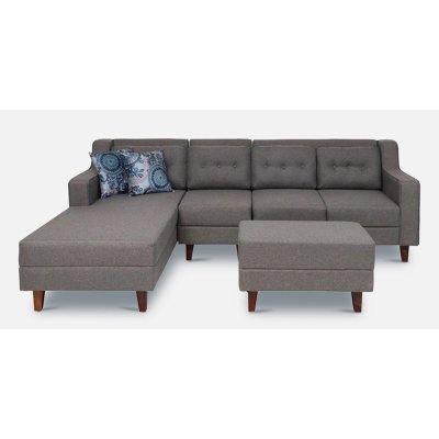 Alonis 6 Seater LHS Sectional Sofa In Ottoman Grey Colour image