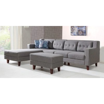 Alonis 6 Seater LHS Sectional Sofa In Ottoman Grey Colour image