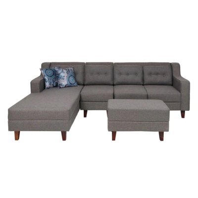Alonis 6 Seater LHS Sectional Sofa In Ottoman Grey Colour image