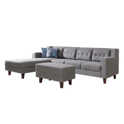 Alonis 6 Seater LHS Sectional Sofa In Ottoman Grey Colour image